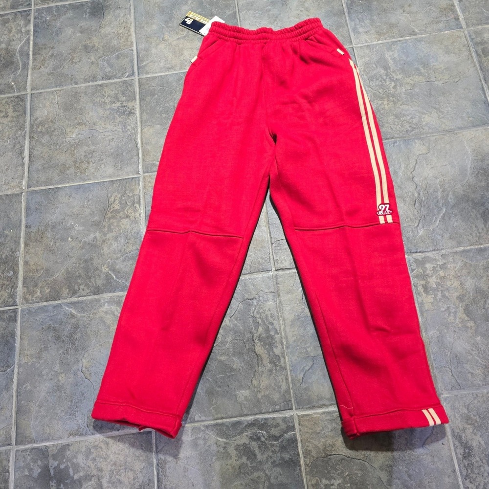 Johnny Blaze Cargo Sweatpants Mens XL Red Side Stripe Y2K Streetwear Baggy NEW